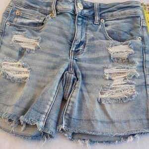 American Eagle Outfitter Ne(x)t Level Stretch X Distressed Jean Shorts, Size 6